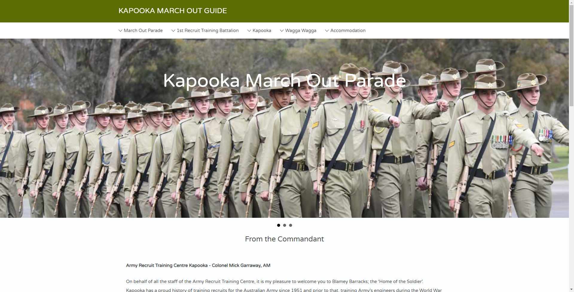 Kapooka March Out Guide Kapooka March Out Guide
